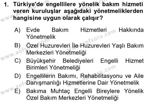 Bakım Elemanı Yetiştirme Ve Geliştirme Dersi 2021 - 2022 Yılı Yaz Okulu Sınavı 1. Soru