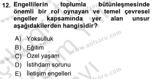 Bakım Elemanı Yetiştirme Ve Geliştirme Dersi 2021 - 2022 Yılı Yaz Okulu Sınavı 12. Soru