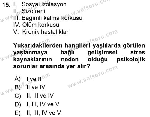 Bakım Elemanı Yetiştirme Ve Geliştirme Dersi 2021 - 2022 Yılı Yaz Okulu Sınavı 15. Soru