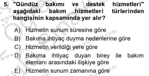 Bakım Elemanı Yetiştirme Ve Geliştirme Dersi 2021 - 2022 Yılı Yaz Okulu Sınavı 5. Soru