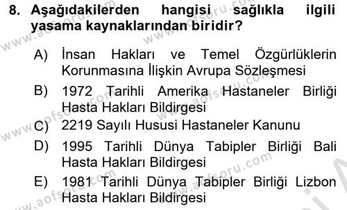 Bakım Elemanı Yetiştirme Ve Geliştirme Dersi 2021 - 2022 Yılı Yaz Okulu Sınavı 8. Soru