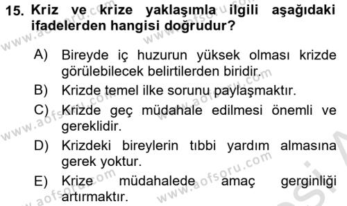 Bakım Elemanı Yetiştirme Ve Geliştirme Dersi 2022 - 2023 Yılı Yaz Okulu Sınavı 15. Soru