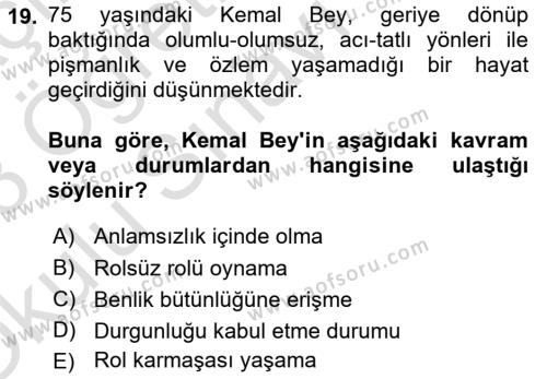 Bakım Elemanı Yetiştirme Ve Geliştirme Dersi 2022 - 2023 Yılı Yaz Okulu Sınavı 19. Soru