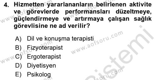 Bakım Elemanı Yetiştirme Ve Geliştirme Dersi 2022 - 2023 Yılı Yaz Okulu Sınavı 4. Soru