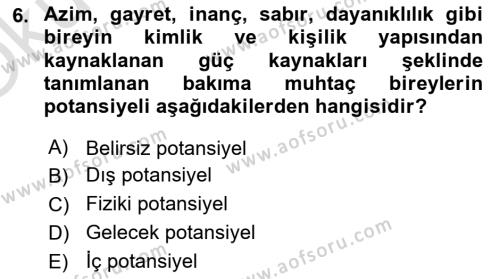 Bakım Elemanı Yetiştirme Ve Geliştirme Dersi 2022 - 2023 Yılı Yaz Okulu Sınavı 6. Soru