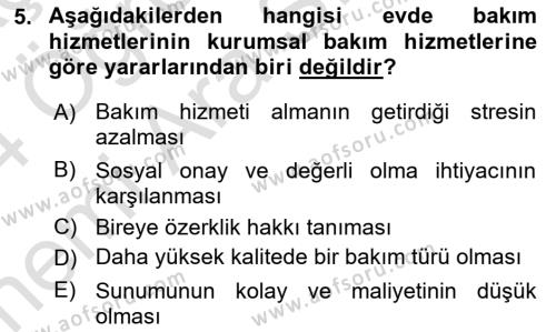 Bakım Elemanı Yetiştirme Ve Geliştirme Dersi 2023 - 2024 Yılı (Vize) Ara Sınavı 5. Soru