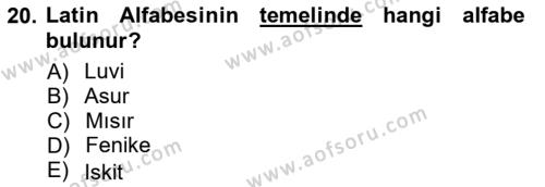 Akdeniz Uygarlıkları Sanatı Dersi 2012 - 2013 Yılı (Vize) Ara Sınavı 20. Soru