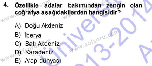 Akdeniz Uygarlıkları Sanatı Dersi 2013 - 2014 Yılı (Vize) Ara Sınavı 4. Soru