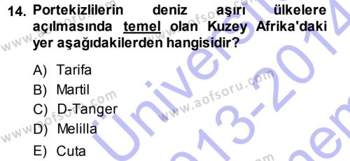 Akdeniz Uygarlıkları Sanatı Dersi 2013 - 2014 Yılı (Final) Dönem Sonu Sınavı 14. Soru