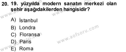 Akdeniz Uygarlıkları Sanatı Dersi 2013 - 2014 Yılı (Final) Dönem Sonu Sınavı 20. Soru