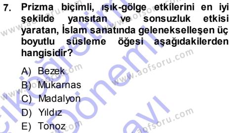 Akdeniz Uygarlıkları Sanatı Dersi 2013 - 2014 Yılı (Final) Dönem Sonu Sınavı 7. Soru