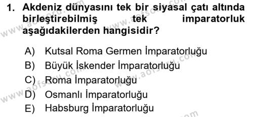 Akdeniz Uygarlıkları Sanatı Dersi 2016 - 2017 Yılı (Vize) Ara Sınavı 1. Soru