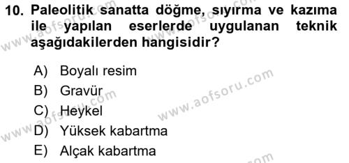 Akdeniz Uygarlıkları Sanatı Dersi 2017 - 2018 Yılı (Vize) Ara Sınavı 10. Soru