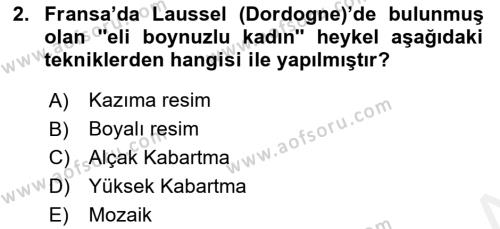 Akdeniz Uygarlıkları Sanatı Dersi 2017 - 2018 Yılı (Final) Dönem Sonu Sınavı 2. Soru