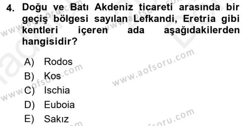 Akdeniz Uygarlıkları Sanatı Dersi 2017 - 2018 Yılı (Final) Dönem Sonu Sınavı 4. Soru