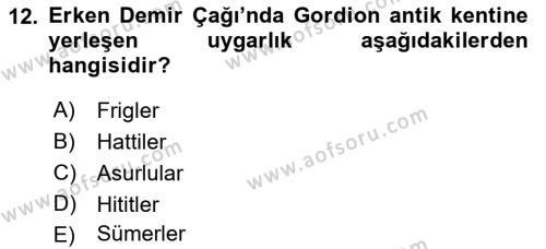 Akdeniz Uygarlıkları Sanatı Dersi 2019 - 2020 Yılı (Vize) Ara Sınavı 12. Soru