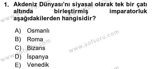 Akdeniz Uygarlıkları Sanatı Dersi 2021 - 2022 Yılı (Vize) Ara Sınavı 1. Soru