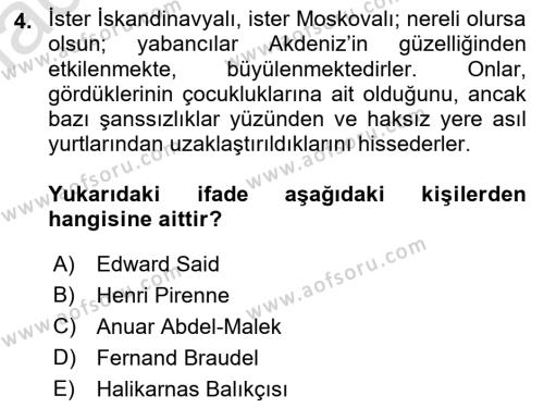 Akdeniz Uygarlıkları Sanatı Dersi 2021 - 2022 Yılı (Vize) Ara Sınavı 4. Soru