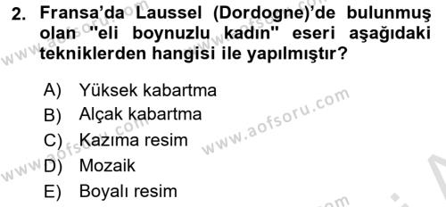 Akdeniz Uygarlıkları Sanatı Dersi 2021 - 2022 Yılı (Final) Dönem Sonu Sınavı 2. Soru