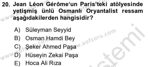 Akdeniz Uygarlıkları Sanatı Dersi 2021 - 2022 Yılı (Final) Dönem Sonu Sınavı 20. Soru