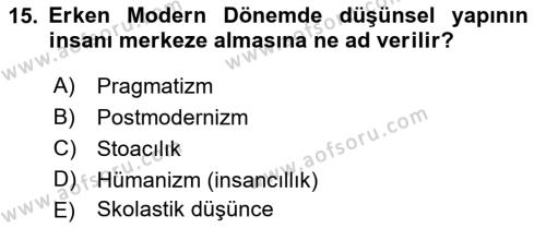 Akdeniz Uygarlıkları Sanatı Dersi 2021 - 2022 Yılı Yaz Okulu Sınavı 15. Soru