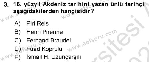 Akdeniz Uygarlıkları Sanatı Dersi 2021 - 2022 Yılı Yaz Okulu Sınavı 3. Soru