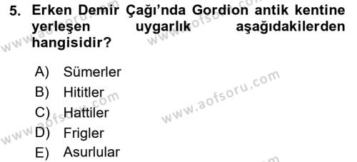 Akdeniz Uygarlıkları Sanatı Dersi 2021 - 2022 Yılı Yaz Okulu Sınavı 5. Soru