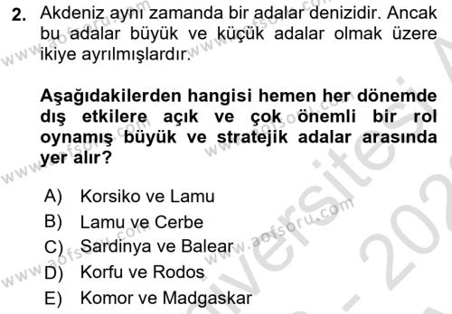 Akdeniz Uygarlıkları Sanatı Dersi 2022 - 2023 Yılı (Vize) Ara Sınavı 2. Soru