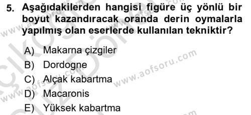 Akdeniz Uygarlıkları Sanatı Dersi 2022 - 2023 Yılı (Vize) Ara Sınavı 5. Soru