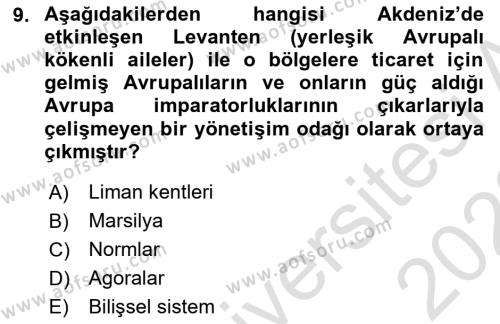 Akdeniz Uygarlıkları Sanatı Dersi 2022 - 2023 Yılı (Vize) Ara Sınavı 9. Soru