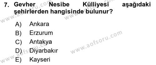 Akdeniz Uygarlıkları Sanatı Dersi 2022 - 2023 Yılı (Final) Dönem Sonu Sınavı 7. Soru