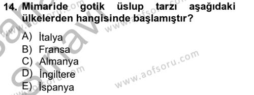 Güzel Sanatlar Dersi 2012 - 2013 Yılı (Vize) Ara Sınavı 14. Soru