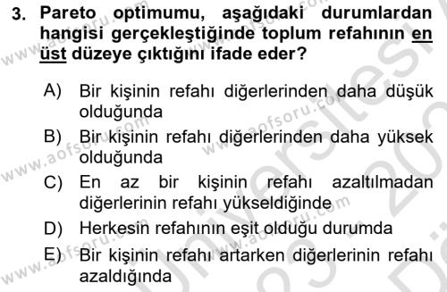 Havacılık Ekonomisi Dersi 2023 - 2024 Yılı (Vize) Ara Sınavı 3. Soru