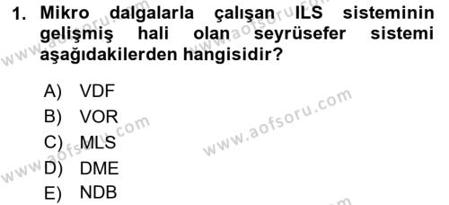 Haberleşme ve Seyrüsefer Sistemleri Dersi 2022 - 2023 Yılı (Vize) Ara Sınavı 1. Soru