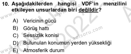 Haberleşme ve Seyrüsefer Sistemleri Dersi 2022 - 2023 Yılı (Vize) Ara Sınavı 10. Soru