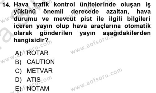 Haberleşme ve Seyrüsefer Sistemleri Dersi 2022 - 2023 Yılı (Vize) Ara Sınavı 14. Soru