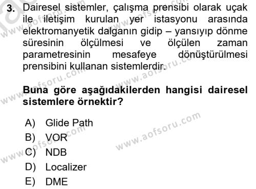 Haberleşme ve Seyrüsefer Sistemleri Dersi 2022 - 2023 Yılı (Vize) Ara Sınavı 3. Soru