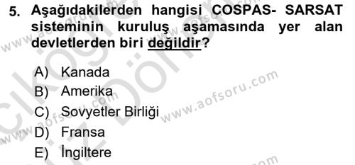 Haberleşme ve Seyrüsefer Sistemleri Dersi 2022 - 2023 Yılı (Vize) Ara Sınavı 5. Soru