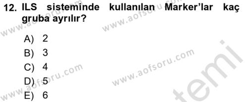 Haberleşme ve Seyrüsefer Sistemleri Dersi 2022 - 2023 Yılı Yaz Okulu Sınavı 12. Soru