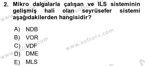 Haberleşme ve Seyrüsefer Sistemleri Dersi 2022 - 2023 Yılı Yaz Okulu Sınavı 2. Soru