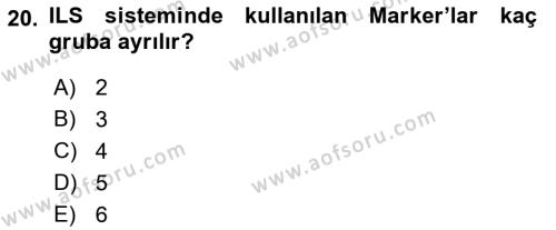 Haberleşme ve Seyrüsefer Sistemleri Dersi 2023 - 2024 Yılı (Vize) Ara Sınavı 20. Soru