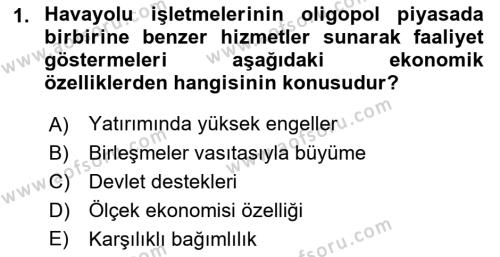 Havayolu İşletmelerinde Finansal Yönetim Dersi 2022 - 2023 Yılı (Final) Dönem Sonu Sınavı 1. Soru