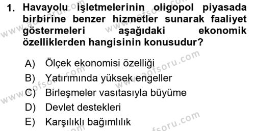 Havayolu İşletmelerinde Finansal Yönetim Dersi 2023 - 2024 Yılı (Final) Dönem Sonu Sınavı 1. Soru