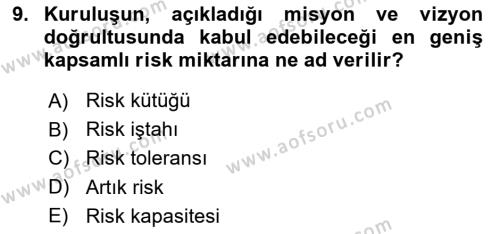 Havayolu İşletmelerinde Finansal Yönetim Dersi 2023 - 2024 Yılı (Final) Dönem Sonu Sınavı 9. Soru