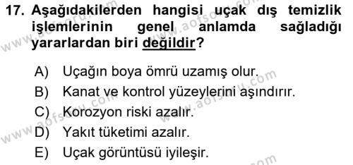 Temel Harekat Hizmetleri ve Ramp Dersi 2023 - 2024 Yılı (Final) Dönem Sonu Sınavı 17. Soru