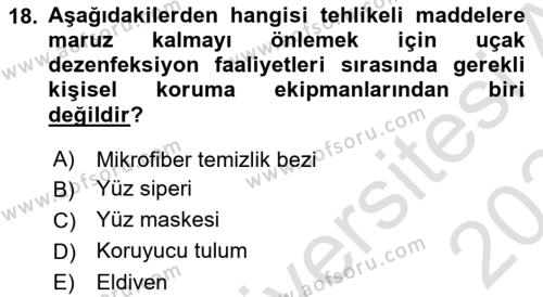 Temel Harekat Hizmetleri ve Ramp Dersi 2023 - 2024 Yılı (Final) Dönem Sonu Sınavı 18. Soru