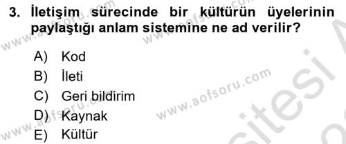 İnsan İlişkileri ve İletişim Dersi 2022 - 2023 Yılı (Vize) Ara Sınavı 3. Soru