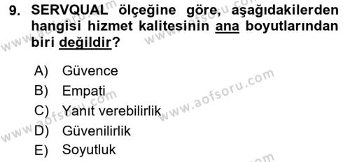 İnsan İlişkileri ve İletişim Dersi 2022 - 2023 Yılı (Final) Dönem Sonu Sınavı 9. Soru