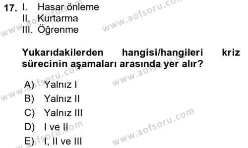 İnsan İlişkileri ve İletişim Dersi 2022 - 2023 Yılı Yaz Okulu Sınavı 17. Soru