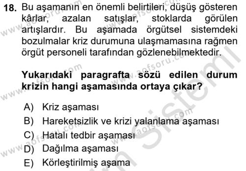 İnsan İlişkileri ve İletişim Dersi 2022 - 2023 Yılı Yaz Okulu Sınavı 18. Soru